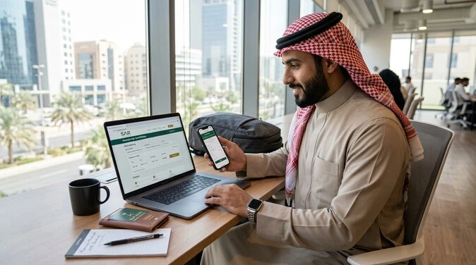 Traveler completing Haramain Train Booking online using official website
